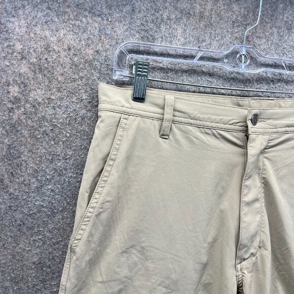 Footjoy Polo Shorts Men 33 Khaki Chino Flat Polyester Tan Beige Golf Performance - Picture 8 of 11